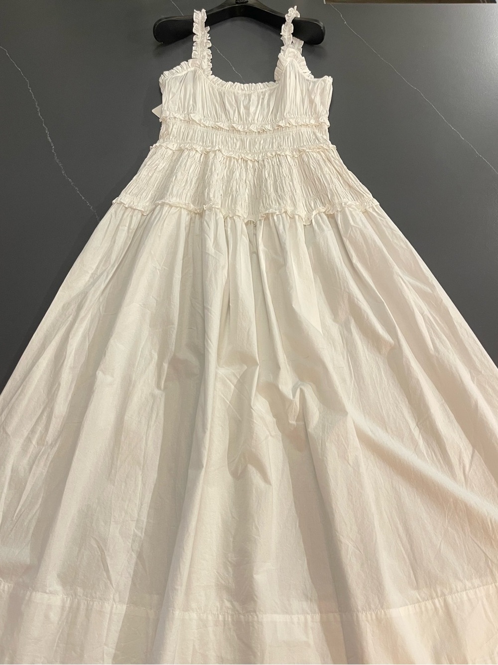 NEW DÔEN Marianne Organic Cotton Poplin Midi Dress In Salt Size L - Picture 3 of 13